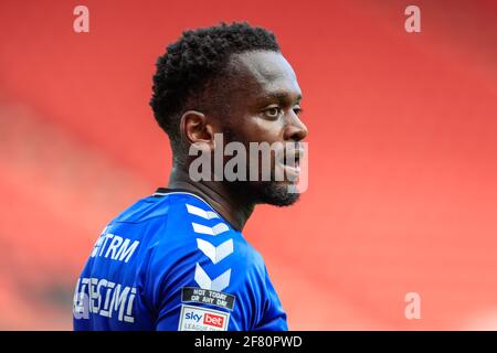 Sunderland, Großbritannien. April 2021. Diallang Jaiyesimi #7 von Charlton Athletic während des Spiels in Sunderland, Großbritannien am 4/10/2021. (Foto von Iam Burn/News Images/Sipa USA) Quelle: SIPA USA/Alamy Live News Stockfoto