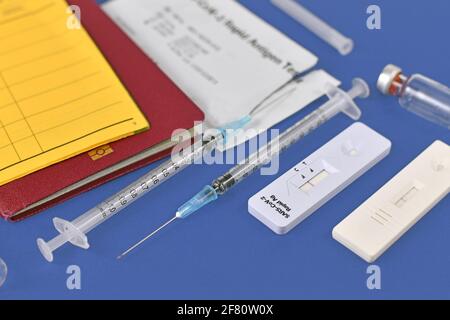 2019-ncov, Analyse, Analyse, Antikörper, Antigen, Konzept, Kontrolle, Corona-Schnelltest, Corona-Test, Coronavirus, Covid-, Covid-Schnellantigen-Test, Cov Stockfoto