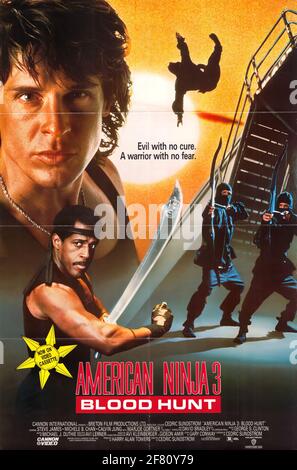 Ein altes B-Movie-Action-Filmplakat für American Ninja Stockfoto