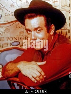 PERNELL ROBERTS (1928-2010) amerikanischer Bühnen- und Filmschauspieler um 1960 In der Rolle von Adam Cartwright in der TV Western Bonanza Stockfoto