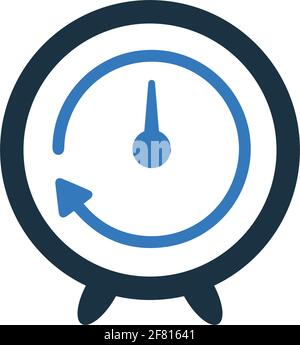 Das Symbol für Wiederholen, Uhr, Neuladen, Aktualisieren, Zeit wird bei der Gestaltung und Entwicklung von Websites, Werbemitteln, Printmedien, Web oder anderen Arten von Designprojekten verwendet. Ve Stock Vektor