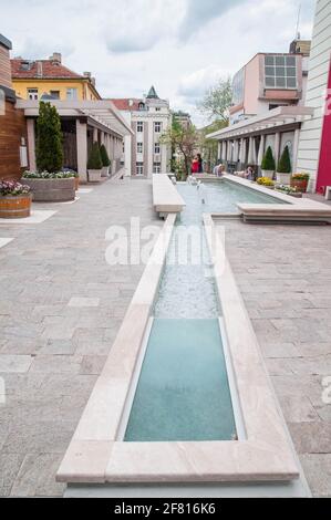 Ein Brunnen im Zentrum von Plovdiv, Bulgarien Stockfoto