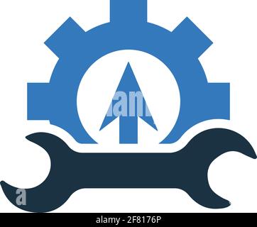 Systemeinstellungen, Symbol für Geschäftstools. Vollständig editierbare Vektorgrafik für den gewerblichen Einsatz, gedruckte Dateien und Präsentationen, Werbematerial, w Stock Vektor