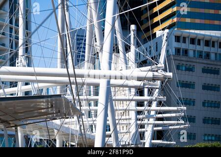 Überbau der Kurilpa-Brücke über den Brisbane River Stockfoto