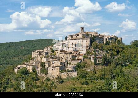 Blick auf das Dorf von Erba, in der Provinz von Viterbo, Latium, Italien Stockfoto