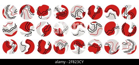 Großes Set mit verschiedenen Highlight-Covern. Stockfoto