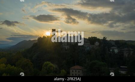 Sonnenuntergang mit Drohne Stockfoto