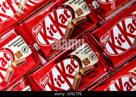 KitKat 4 Finger Milch Schokolade Bars Stockfoto