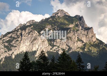 Rocky Mountain bekannt als Velky Rozsutec im Nationalpark Mala Fatra, Slowakei.Wolkenverhangener Himmel Stockfoto