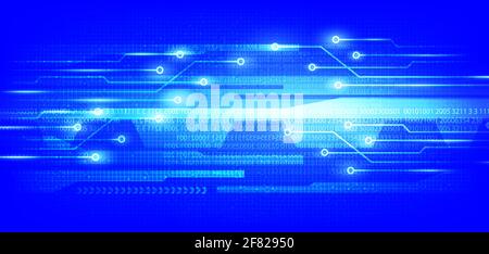 Digitale Netzwerk-Leiterplatte mit Technologie auf zukünftigem Hintergrund, Geschwindigkeit und Verbindungskonzept Design, Vektor-Illustration. Stock Vektor