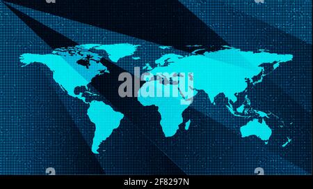 Digital Global Network System Technologie Hintergrund,Verbindung und Kommunikation Konzept Design,Vektor-Illustration. Stock Vektor