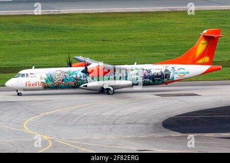 Changi, Singapur – 29. Januar 2018: Firefly ATR 72 Flugzeug am Changi Flughafen (SIN) in Singapur. Stockfoto