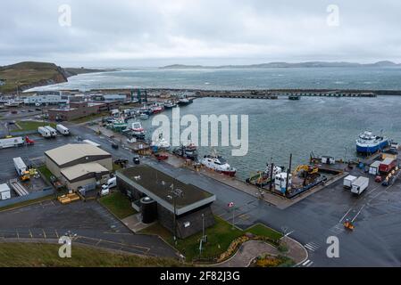 Cap-aux-Meules, Quebec, Kanada - 30. August 2020 : der Hafen von Cap-aux-Meules auf den Magdaleneninseln (Iles-de-la-Madeleine). Stockfoto