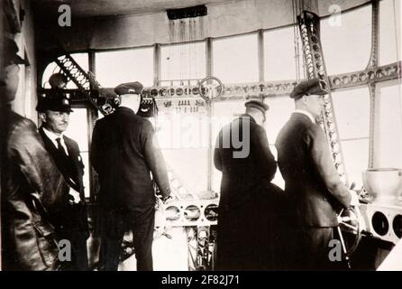 Blick in die Passagierkabine des Graf Zeppelin Luftschiffs. Stockfoto