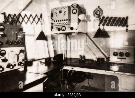 Blick in die Passagierkabine des Graf Zeppelin Luftschiffs. Stockfoto