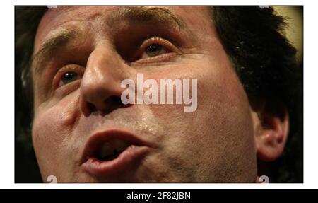 Oliver Letwin spricht im lewis Media Center in London Heute.PIC David Sandison 16/2/2004 Stockfoto