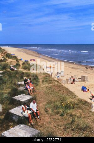 Hemsby Beach, in der Nähe von Great Yarmouth, Norfolk. East Anglia. England. VEREINIGTES KÖNIGREICH Stockfoto