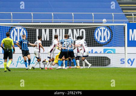 Giuseppe-Meazza-Stadion, Mailand, Italien, 11. April 2021, Stefan De Vrij (FC Internazionale) beim Spiel Inter - FC Internazionale gegen Cagliari Calcio, Italienischer Fußball Serie A - Foto Francesco Scaccianoce / LM Stockfoto