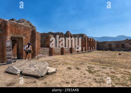 Zentrale Bäder (Terme Centrali) in Pompeji antike römische Stadt in Kampanien, Italien Stockfoto