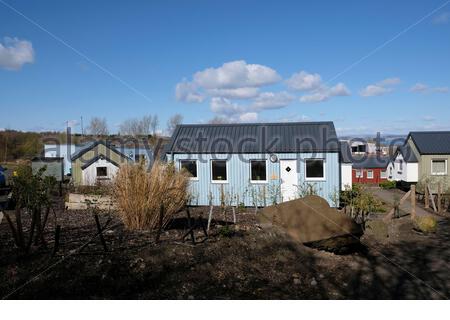 Die Unterkunft im Social Bite Village für Obdachlose in Granton, Edinburgh, Schottland Stockfoto