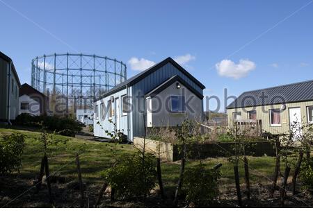 Die Unterkunft im Social Bite Village für Obdachlose in Granton, Edinburgh, Schottland Stockfoto