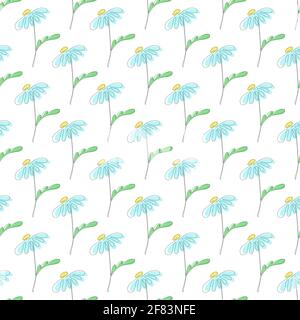 Nahtlose Blumenmuster für Texturen, Textilien, Verpackungen und einfache Hintergründe. Flacher Style. Stock Vektor