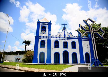 mata de sao joao, bahia / brasilien - 29. september 2020: Blick auf die Senhor do Bonfim Kirche in Mata de Sao Joao. *** Ortsüberschrift *** Stockfoto