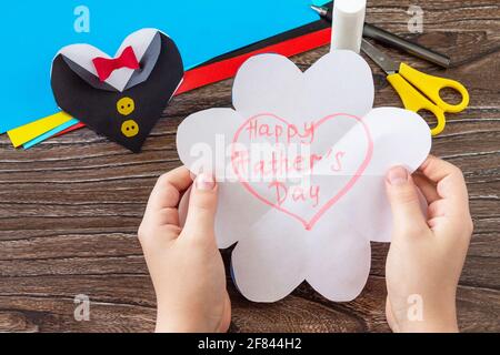 Grußkarte für am Vatertag Herz Stockfoto