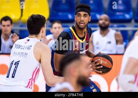 Palau Blaugrana, Barcelona, Katalonien, Spanien. April 2021. Liga ACB Basketball, Barcelona gegen Real Madrid; 0 Davis von Barcelona während des Liga-Endesa-Spiels Credit: Action Plus Sports/Alamy Live News Stockfoto