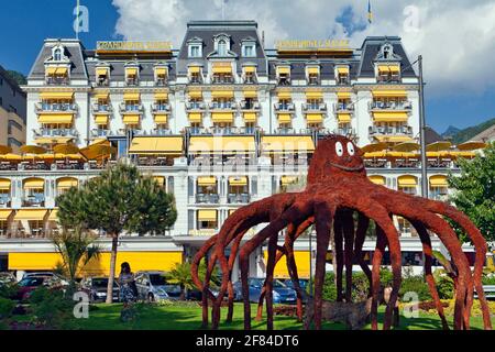 The Grand Hotel Suisse, Montreux, Kanton Waadt, Schweiz Stockfoto