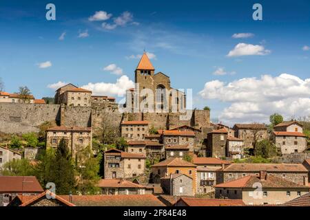 Chanteuges Dorf in der Region Haut-Allier, Departement Haute Loire, Auvergne, Frankreich Stockfoto