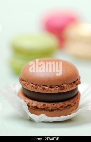 Konditorei Luxemburgerli, Macaron, Spezialität der Confiserie Spruengli Stockfoto