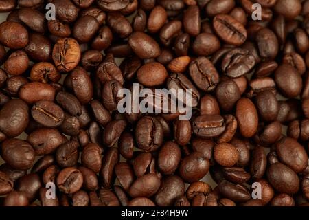 Kaffeebohnen Nahaufnahme full-frame Stockfoto