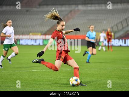 Die belgische Tessa Wullaert im Einsatz bei einer freundlichen Frau Fußballspiel zwischen der belgischen Nationalmannschaft The Red Flames und Die Republik I Stockfoto