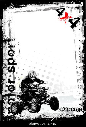 quad Bike Poster Hintergrund Stock Vektor