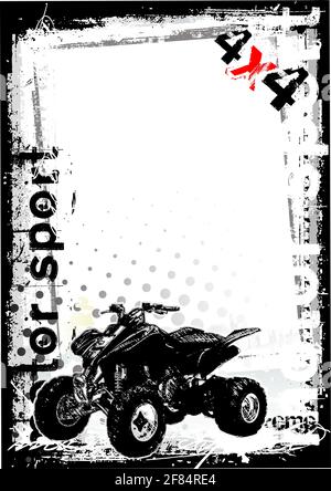 quad Bike Poster Hintergrund Stock Vektor