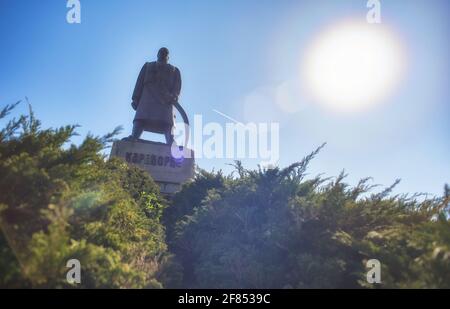 Denkmal für Karadjordje, Anführer des 1. Serbischen Aufstands (1804-1813) in Belgrad, Serbien am 10. April 2021 Stockfoto