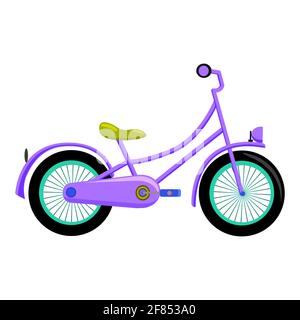 Bike-Symbol für Kinder. Fahrrad flach buntes Symbol. Stock Vektor