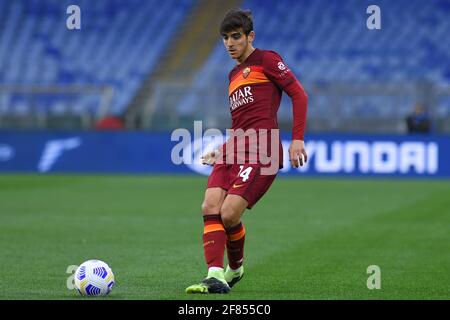 Rom, Latium. April 2021. Gonzalo Villar von Roma während des italienischen Fußballmatches der Serie A Roma gegen Bologna im Olympiastadion in Rom, Italien, 11. April 2021. Kredit: Unabhängige Fotoagentur/Alamy Live Nachrichten Stockfoto