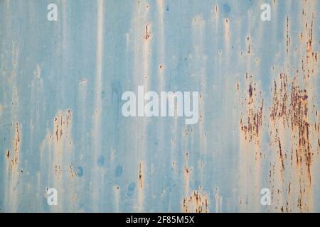 Textur Grafik Ressourcen rostige alte blaue Wand Nahaufnahme Hintergrund Stockfoto
