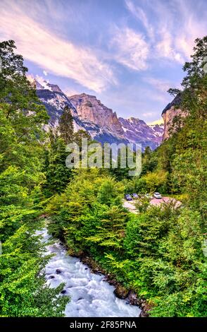 Die Weisse Lutschine in Lauterbrunnen, Schweiz Stockfoto