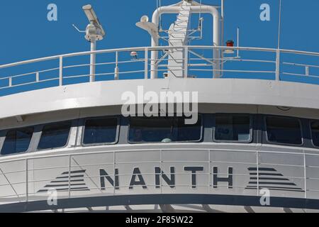 Nanth Fährschiff Kapitäne Brücke in Ionisches Meer Griechenland Stockfoto