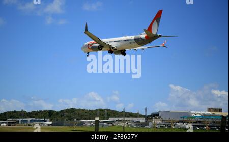 salvador, bahia, brasilien - 17. januar 2021: Boeing 737 MAX 8 PR-MXD, Flugzeug der Firma Gol Linhas Aereas bei der Landung auf der Landebahn Stockfoto