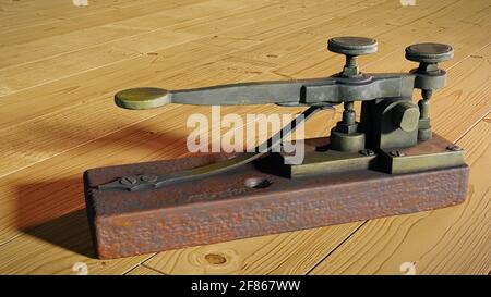 Vintage Morse Telegraph-Taste Stockfoto