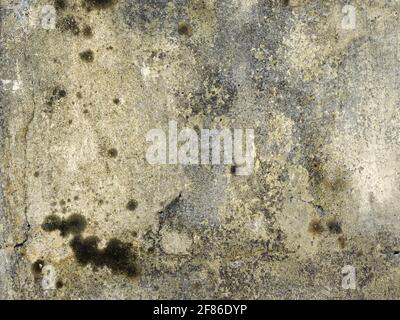 Nahaufnahme einer abgenutzten und moosigen Wand gemacht Aus Stein Stockfoto