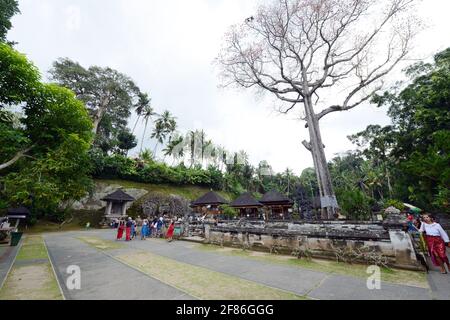 Goa Gajah (Elefantenhöhle) Tempelkomplex und Heiligtum in der Nähe von Ubud, Bali, Indonesien. Stockfoto