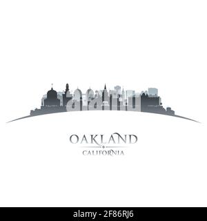 Oakland California City Skyline Vektor Silhouette Illustration Stock Vektor