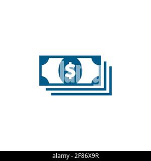 Symbol „Money Blue“ Auf Weißem Hintergrund. Vektor-Illustration Mit Blauem Flachem Stil. Stock Vektor