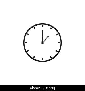 Zeitsymbol, das jede Stunde anzeigt, isoliert auf weißer Vektorgrafik Stock Vektor
