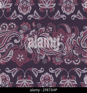 paisley Nahtloses Textilmuster im asiatischen Batik-Stil Stock Vektor